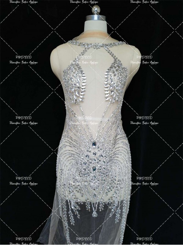 Allure - Silver - Rhinestone Bodice Applique