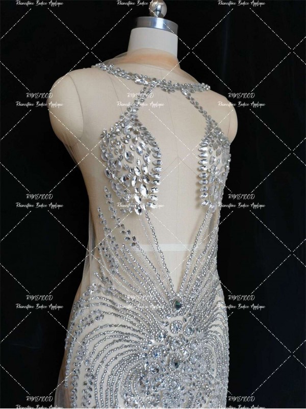 Allure - Silver - Rhinestone Bodice Applique