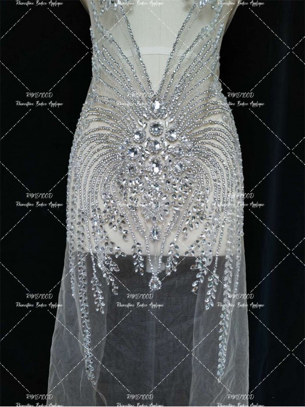 Allure - Silver - Rhinestone Bodice Applique 