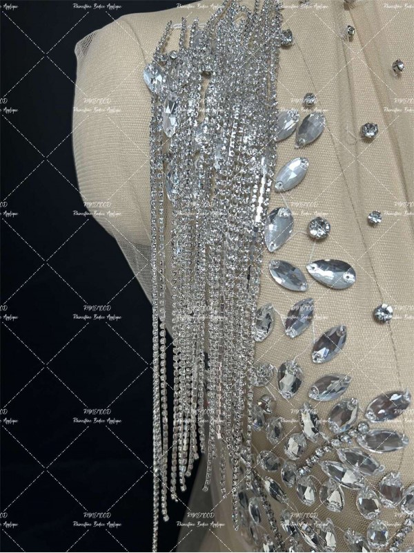 Stardust - silver - Rhinestone Bodice Applique 