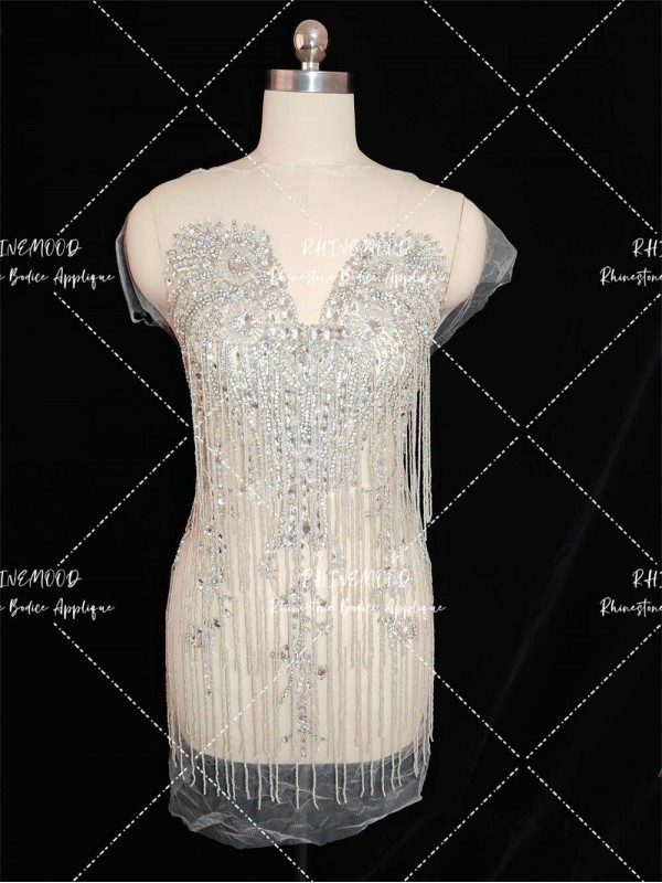 Becky - Tassel Rhinestone Bodice Applique