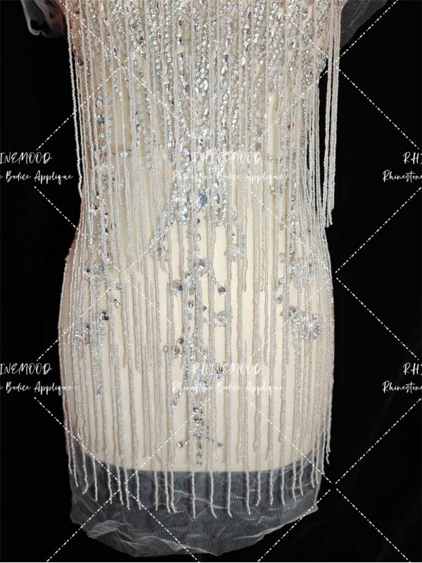 Becky - Tassel Rhinestone Bodice Applique