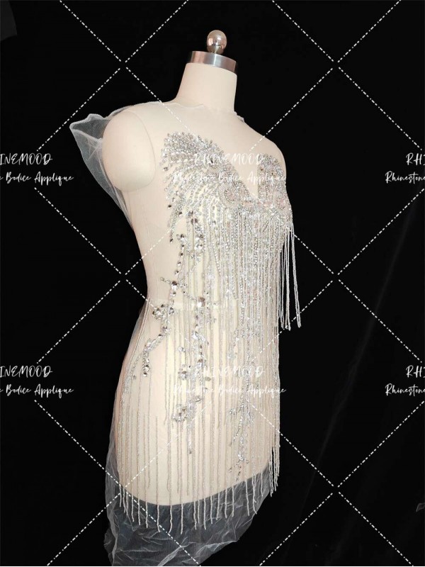 Becky - Tassel Rhinestone Bodice Applique