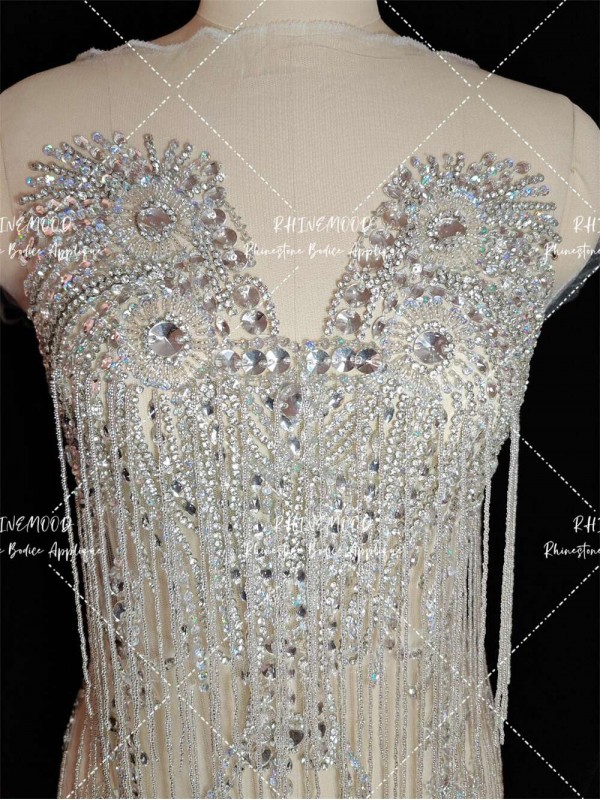 Becky - Tassel Rhinestone Bodice Applique