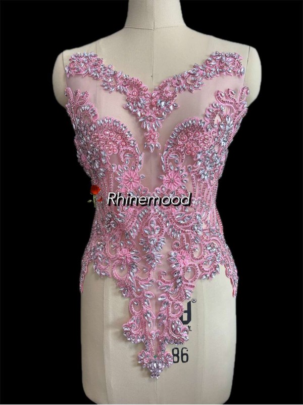 IN STOCK - Emma Bright Pink on Embroidered Mesh 