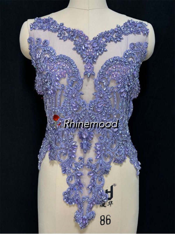 IN STOCK - Emma Purple on Embroidered Mesh