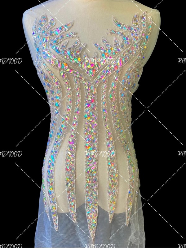 Hannah - Silver - Rhinestone Bodice Applique 