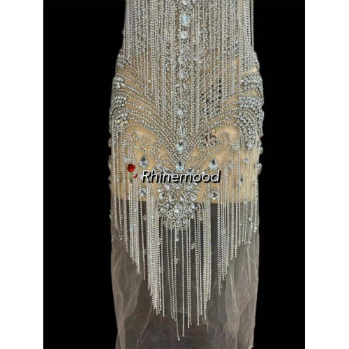 Luxe with fringe - Rhinestone Bodice Applique