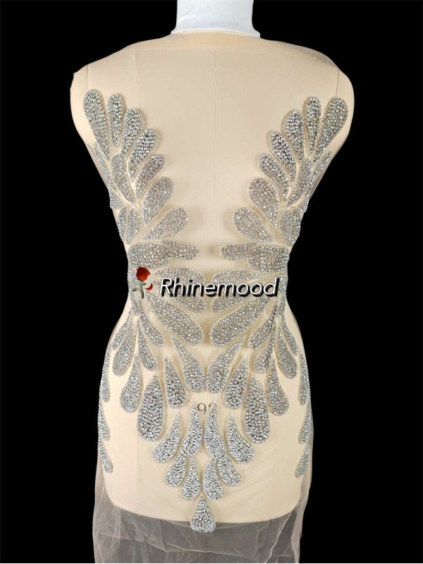 Nina - Front&Back Rhinestone Bodice Applique 