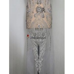 Princess - Long Rhinestone Applique front piece 