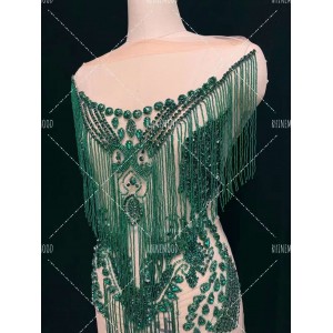 Sassy - Green - Rhinestone Bodice Applique 