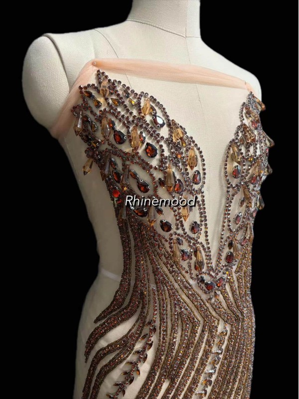 Savannah With Crystal Icicle Drop - Rhinestone Bodice Applique